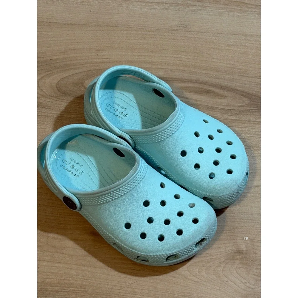 Crocs Classic Clog Light Blue C10 Kids Slip On Water Shoe Comfort Toddler